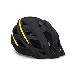 FISCHER Fahrradhelm Urban Montis | Fahrradhelm Damen | Fahrradhelm Herren | Radhelm mit beleuchtetem Innenring-System | Stadthelm | S/M 52-59 cm | Schwarz Gelb