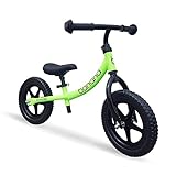 Banana Bike LT Bike - Kinderfahrrad ohne Pedale - Leichtes Fahrrad mit Aluminiumrahmen - Balance Bike für Mädchen - Verstellbares Lenkrad und Sattel - Pannensichere Eva-Reifen - 12 Zoll Grün