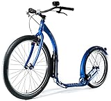 Kickbike Cruise Max 20 - Tretroller für Erwachsene - Scooter Cityroller Finnscoot schwarz / weiß / blau (eloxal-blau)