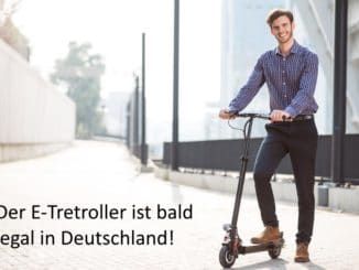 Elektrischer Tretroller auf deutscher Straße